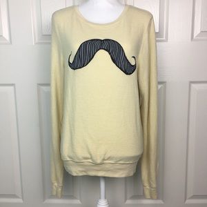 New Wildfox Mustache Longsleeve Sweater Top S